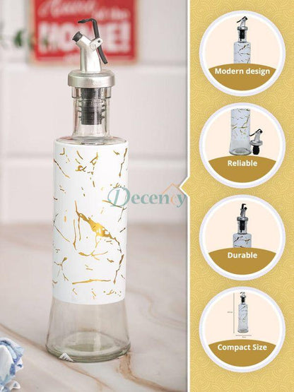 Glass Marble Oil/Vinegar Dispenser Bottle