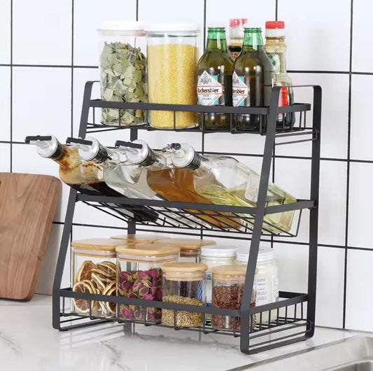 3-Tier Multipurpose Kitchen Storage Rack – Space Saving