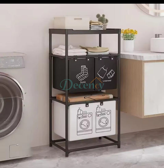 Large capacity folding laundry basket