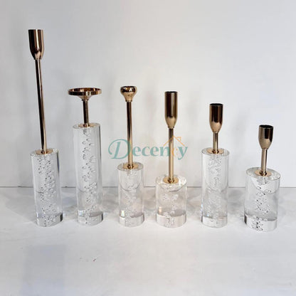 LUXURIOUS CRYSTAL & METALLIC CANDLE HOLDER (6 PCS)