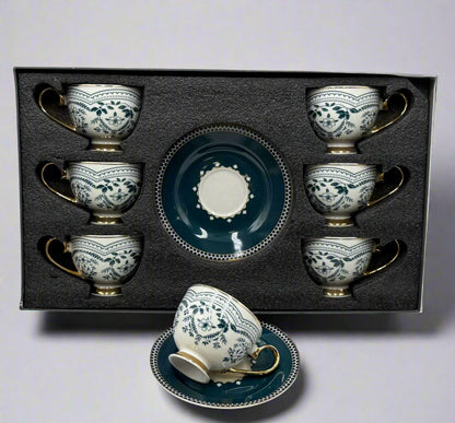 Johnson Brothers ivy-like florals -12-Piece Elegant Cups & Saucers