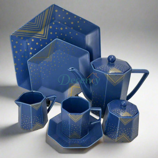 24 Piece Oxford Hexagon Tea Set – Stylish & Durable Serveware ( 4 )
