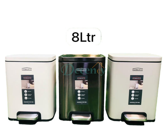 Homeatic Madison Stainless Steel Step Bin 8Ltr