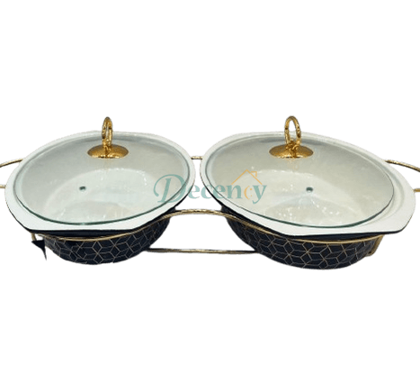 Luxury Twin Ceramic Chafing Dish Set (Round)