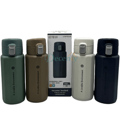 LEEYOO Octa One-Touch Stainless Steel Water Bottle – 340ml