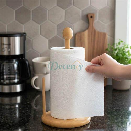Natural Bamboo Kitchen Roll Holder