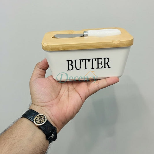 Ceramic Butter Dish with Lid and Knife High-quality