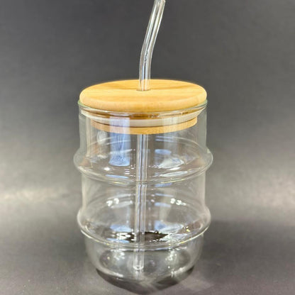 Elegant Glass Tumbler with Lid & Straw