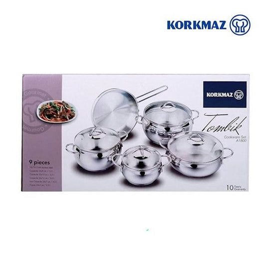 Korkmaz Tombik 9pcs Cookware Set , Made in Turkey