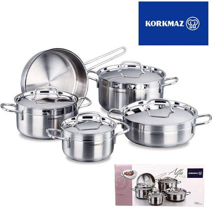 Korkmaz Alfa Cookware Set of 9 Pcs