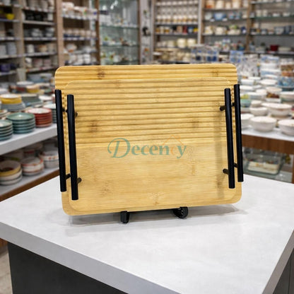 Bamboo 2Pcs Rectangular Tray Set