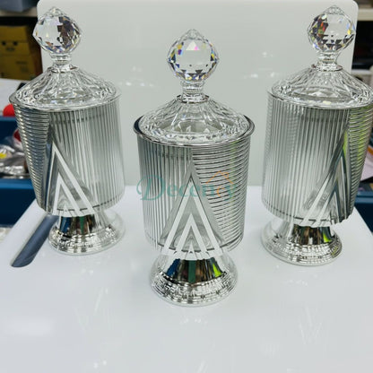 ich Gold Decorative Footed Candy Buffet Display Elegant Storage Jar Wedding Organizer Canisters Kitchen Airtight Containers Set