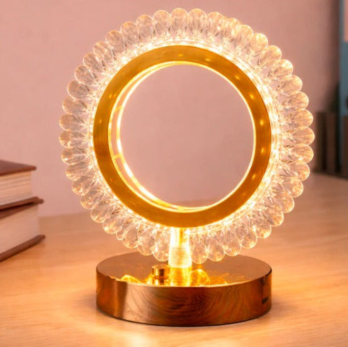 CRYSTAL RING LED RECHARGEABLE TABLE LAMP