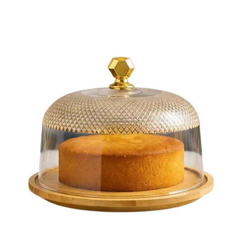 Classique Cake acrylic dome and A Natural Bamboo