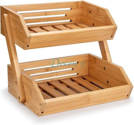 2-Tier Metal Fruit & Vegetable Storage Basket Stand