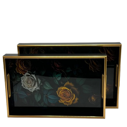 Luxury 2-Piece Round Serving Tray Set ( T-08 )