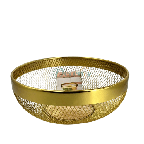 Luxury Gold Mesh Fruit Bowl for Kitchen Countertop
