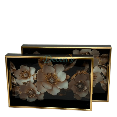 Luxury 2-Piece Round Serving Tray Set ( T-11 )