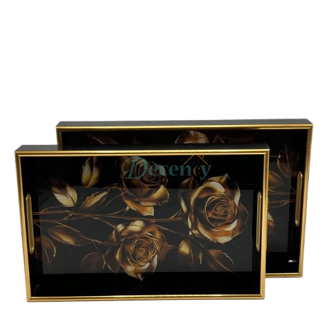 Luxury 2-Piece Round Serving Tray Set ( T-11 )