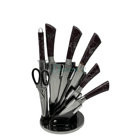 Premium 8-Piece Stainless Steel Kitchen Knife Set with Acrylic Stand (BASS-01)