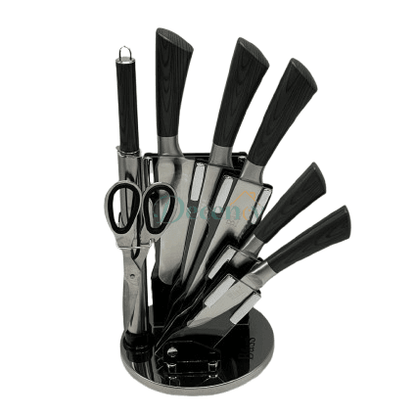 Premium 8-Piece Stainless Steel Kitchen Knife Set with Acrylic Stand (BASS-05)