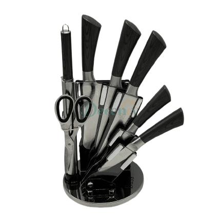 Premium 8-Piece Stainless Steel Kitchen Knife Set with Acrylic Stand (BASS-05)