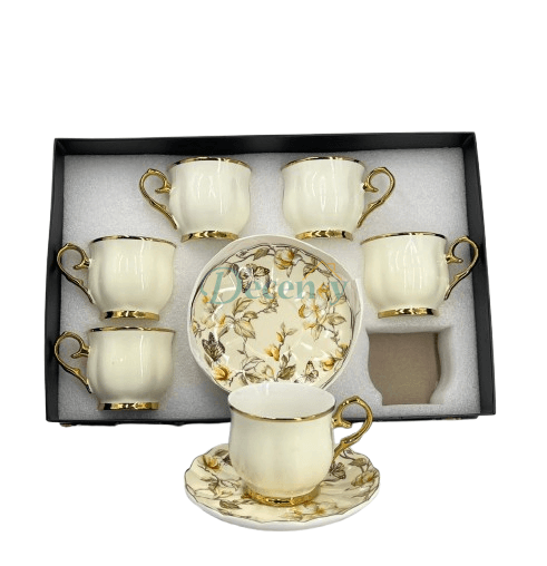 Luxury 6 Pcs Ceramic Cup & Saucer Tea Set – ( C-06 )