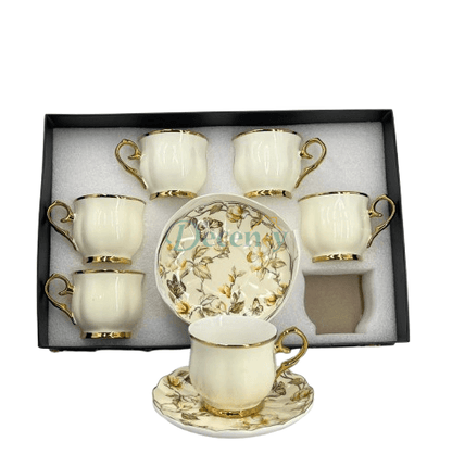 Luxury 6 Pcs Ceramic Cup & Saucer Tea Set – ( C-06 )
