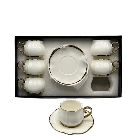 Luxury 6 Pcs Ceramic Cup & Saucer Tea Set – ( C-09 )