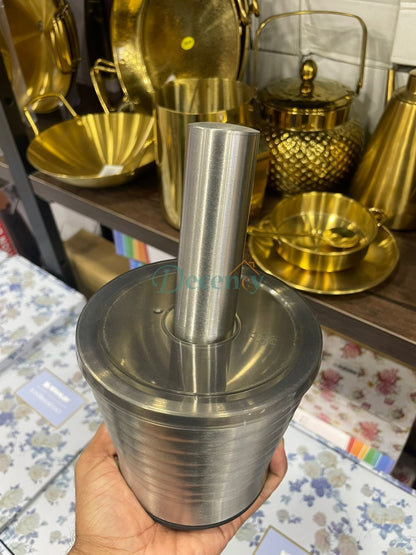 Stainless Steel Mortar and Pestle Kitchen Food Tools - Golden