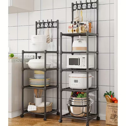 Adjustable Metal Storage Shelf with Wheels