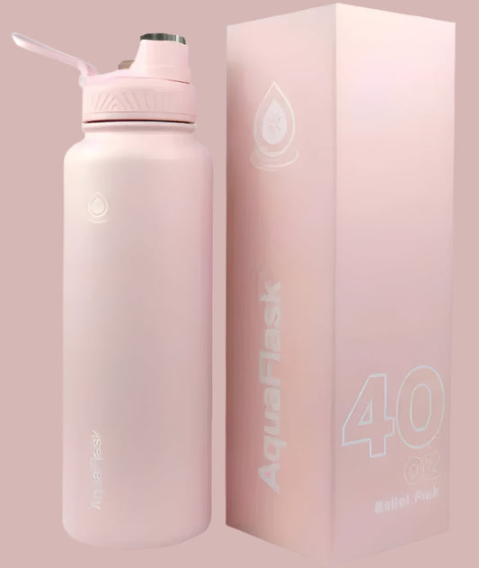 AQUA FLASK 40oz Wide Mouth Vacuum Insulated Stainless Steel Drinking Water Bottle