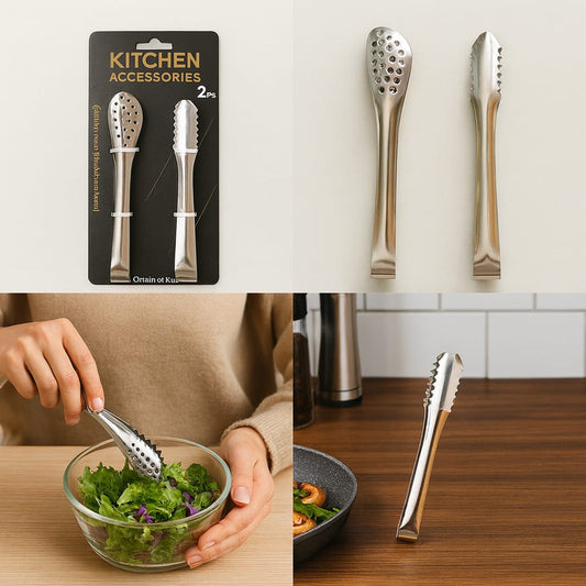 Mini Tongs – Pack of 2 Stainless Steel Serving Clips