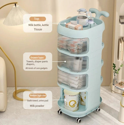 4-Tier Multipurpose Rolling Storage Trolley