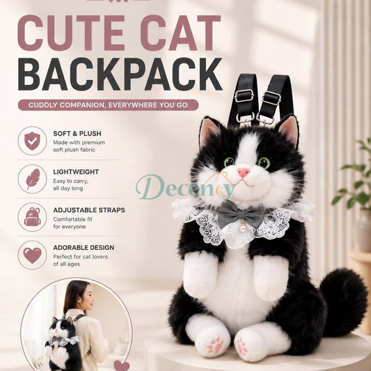 Front view of super realistic cat travel storage bag showing detailed design