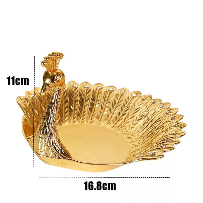 Golden Bird Handicraft Embossed Metal Fruit Basket