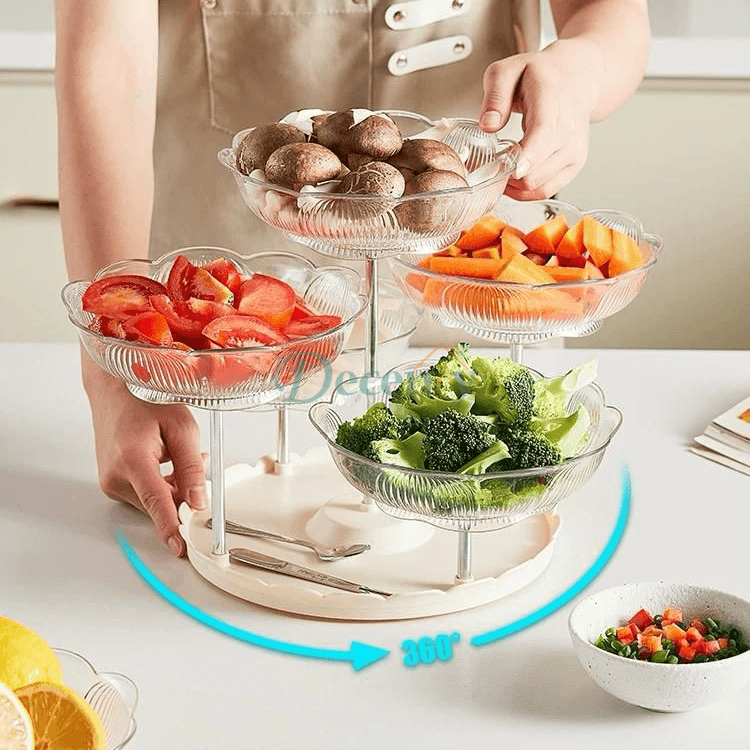 Modern 5-Head Fruit Basket Stand – Stylish Kitchen