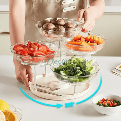 Modern 5-Head Fruit Basket Stand – Stylish Kitchen