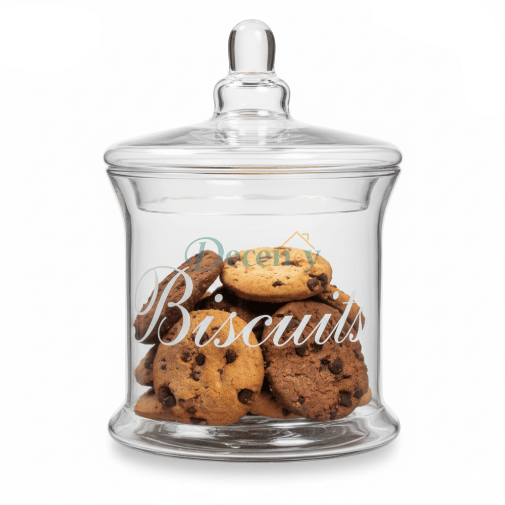 Elegant Clear Glass Storage Jar – 13.6×19.1×13.9 cm