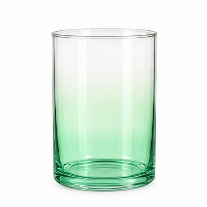 Danny Home clear glass tumbler with light green gradient base on marble table