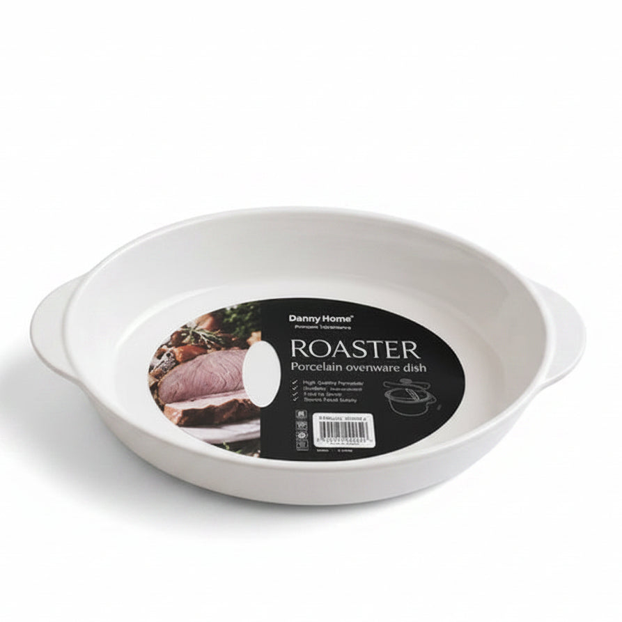 Danny Home 10.25 inch white porcelain oval ovenware roaster dish