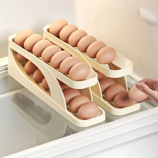 Automatic Rolling Egg Holder Rack Storage Box