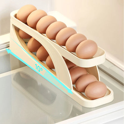 Automatic Rolling Egg Holder Rack Storage Box