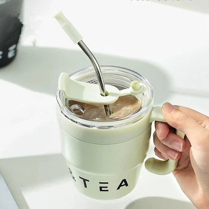 480 ml coffee cup with straw