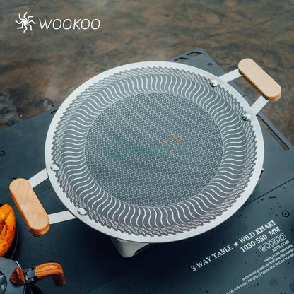 Stainless steel tawa honey com with wooden Handle