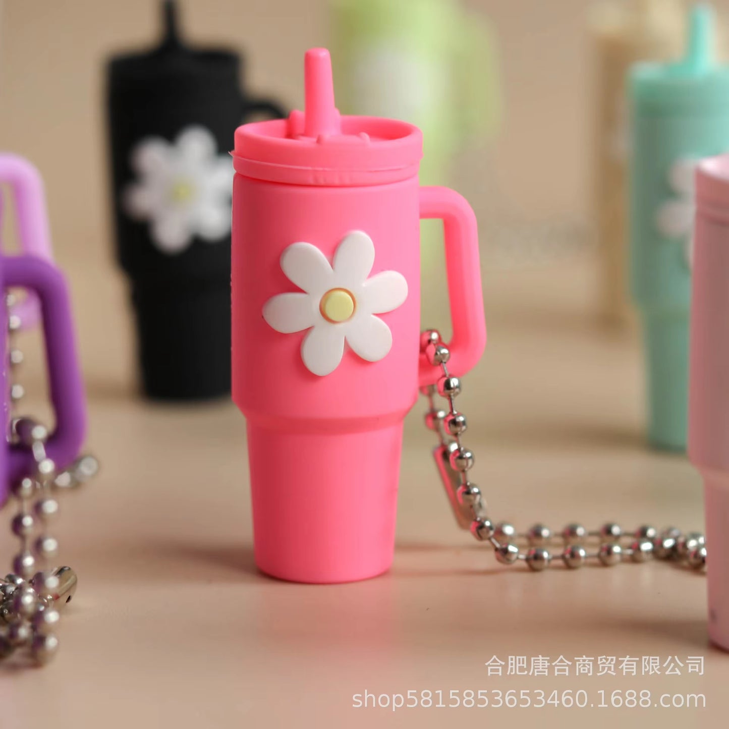 Mini Stanley Cup Keychain – Cute Silicone Tumbler Charm Accessory