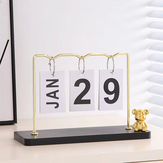 Bear Metal Desk Calendar