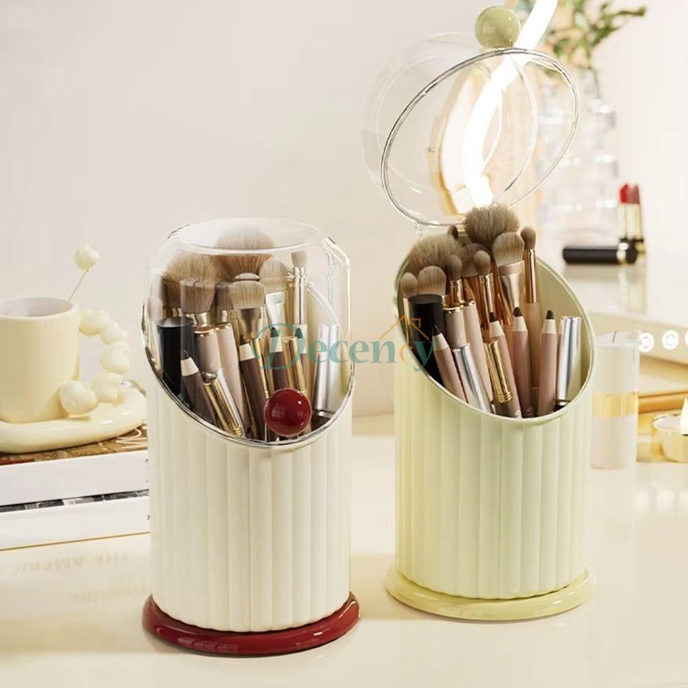 Large Capacity Makeup Brush Storage Box – Dust-Proof Cosmetic Organizer 
