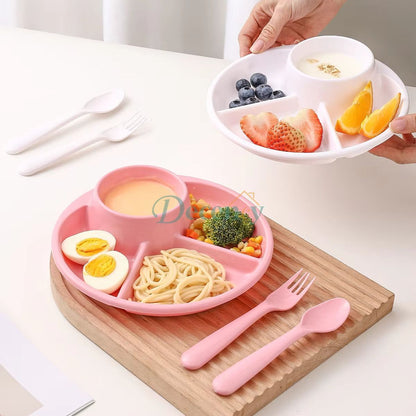 4 Compartment Round Plastic Dinner Plate