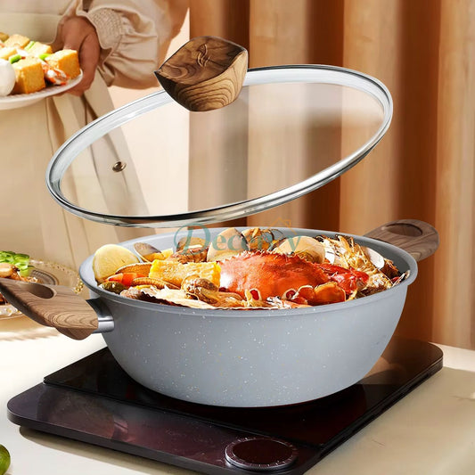 StoneLuxe Granite Coating Non-Stick Cooking Pot – Durable, Scratch-Resistant
